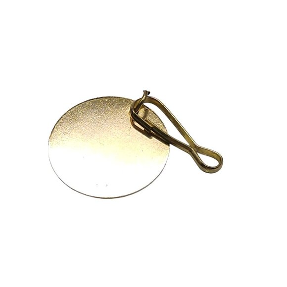 Virgo Engraved Sitting Leopard Stars Flowers Round Pendant Gold Tone Vintage - Picture 3 of 5